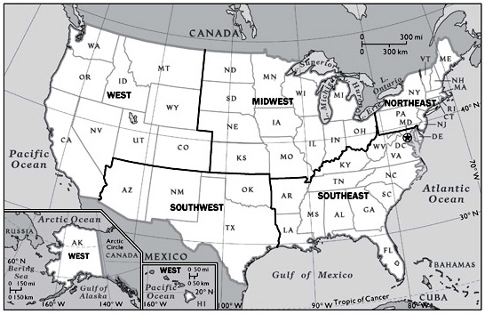 USA Region Map